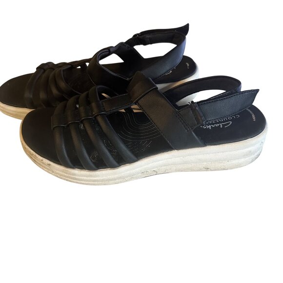 Clarks Cloudsteppers black and white sandals size 8M - Picture 5 of 6